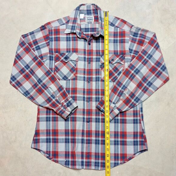 Vintage Levi's Size Large Plaid Long Sleeve Made in USA Western Button Shirt - Picture 7 of 8